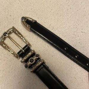 Brighton black leather belt